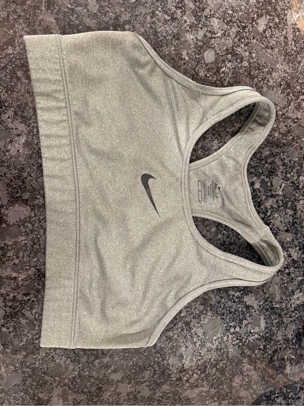 Nike Light Grey Racerback Sports Bra with Logo